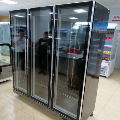 3 Glass Door Upright Fridge for Beer/Energy Drink Display Used Commercial Refrigerated Showcase Factory Direct Sale