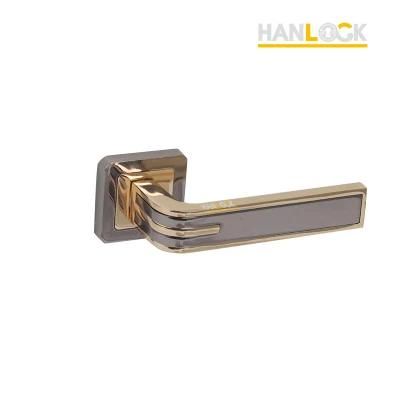 Gold Silver Home Decor Bedroom Bathroom Square Rosette Wooden Door Handle