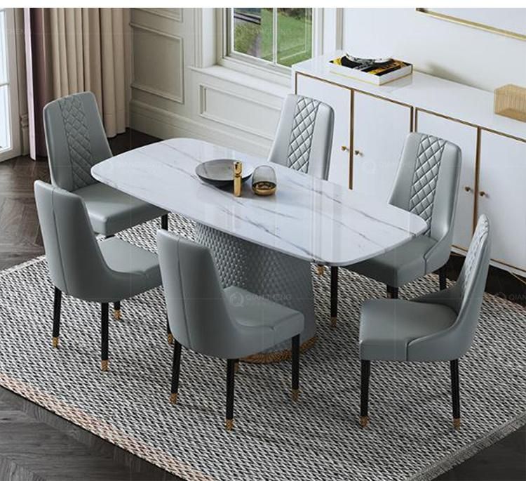 Restaurant Home Dinner Suitable for 6-8 People Furniture Marble Dining Table