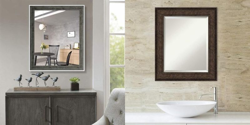 Home Hotel Decor Rectangular PS Framed Mirror Bathroom Vanity Mirror for Makeup Decoration Wall Decor Bedroom and Living Room