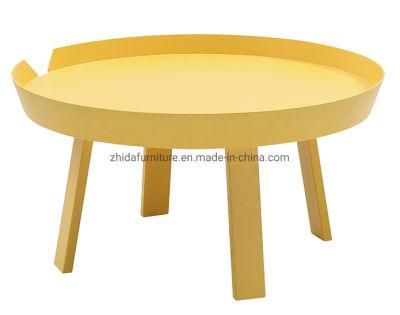 Modern Simple Design Yellow Metal Coffee Table for Living Room