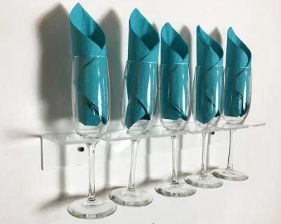 Clear Acrylic Plastic Champagne Holder Wine Flute Glass Wall Display Rack