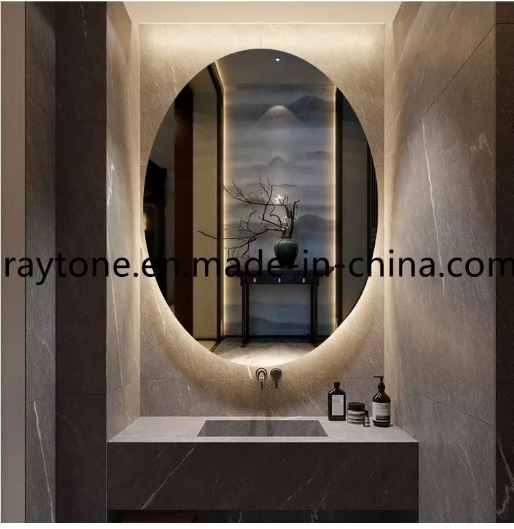 Oval Beveled Polished Frameless Wall Mirror for Bathroom Vanity Bedroom