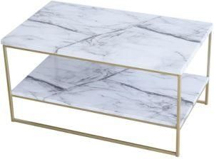 Nordic Wrought Iron Marble Coffee Table