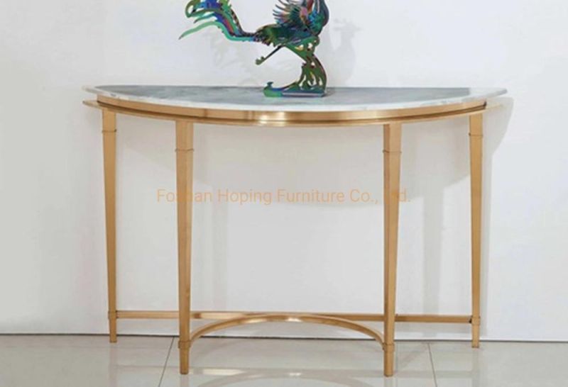 Make up Table with Three Drawers Tempered Glass Wood Top Metal Steel Frame Dining Console Table for Home and Hotel