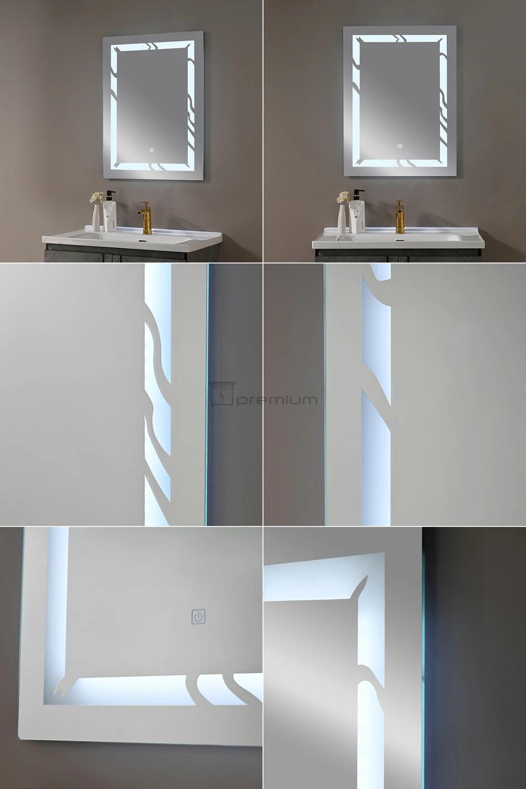 China Factory 2022 LED Bathroom Mirror Beauty Salon Mirrors Bathroom LED Mirror Illuminated LED Wall Mirror for Home Hotel Furniture