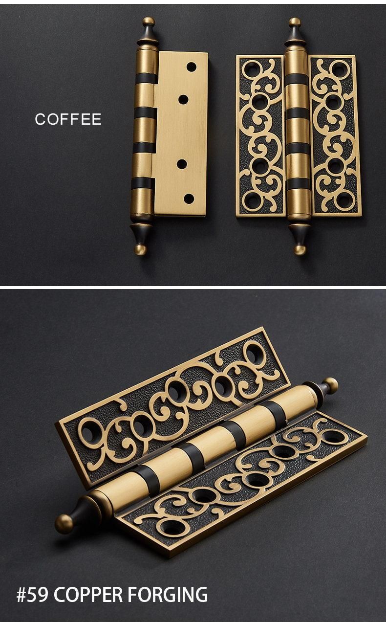 Full Brass Wooden Door Hinge Forging Copper Hinge