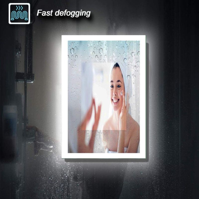 Aluminium Frame LED Illuminated Mirror Customized Size Intelligent Bathroom Mirror with Touch Sensor