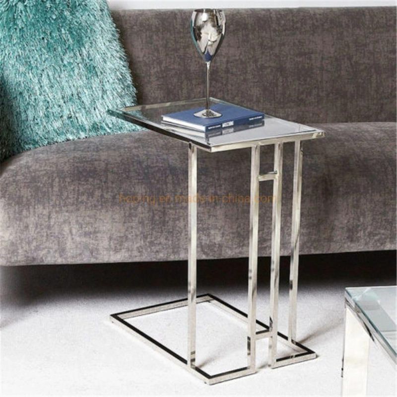 Sofa Chair Small Portable Table Structure Tempered Glass Coffee Table Design for Living Room
