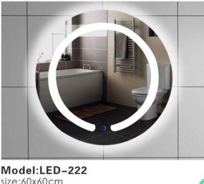 Round Simple CE American LED Smart Glass Bathroom Furniture Mirror