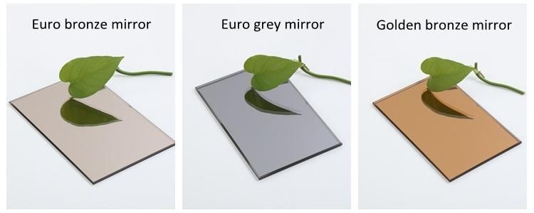 2mm 3mm 4mm 5mm 6mm Clear Ultra Clear Euro Bronze Euro Grey Aluminum Silver Copper Free Lead Free Glass Mirror for Furniture Bathroom Mirror Gym Decoration