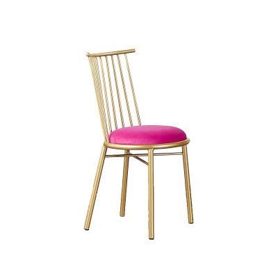 Modern Design Home Coffee Bar Furniture Banquet Wedding Event Dining Chair with Golden Legs