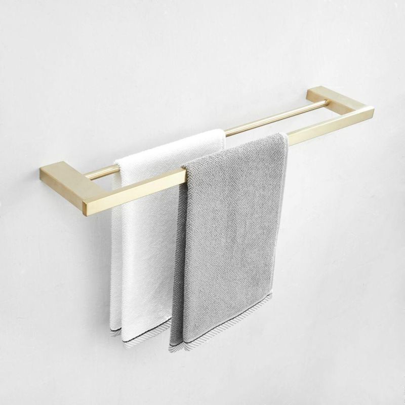 Stainless Steel 304 Bathroom Accessories Ncikel Brushed Glass Shelf (BAS3690)