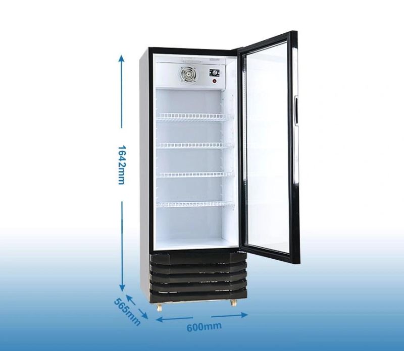 Upright Display Single Glass Door Big Capacity 280L Cooler Freezer Showcase LC320nb