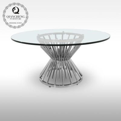 Modern Living Room Furniture Stainless Steel Customize Size Glass Sofa Coffee Table