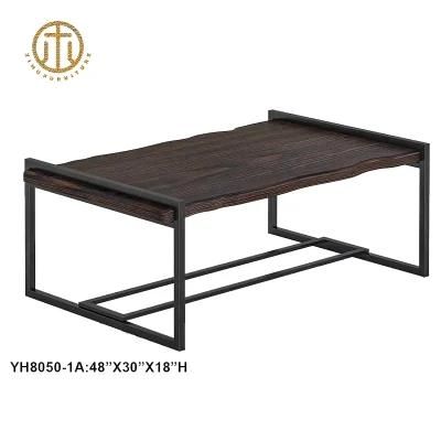 Living Room Hotel Solid Wood and Metal Multifunctional Square Coffee Tables Sets