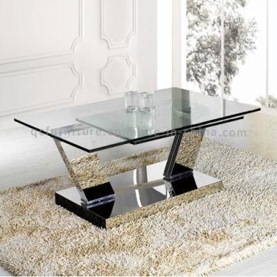 Modern Stainless Steel Smart Glass Coffee Table