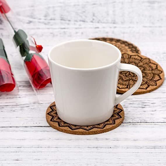 Square Cork Coaster in Personalized Printing Cup Holder Wood