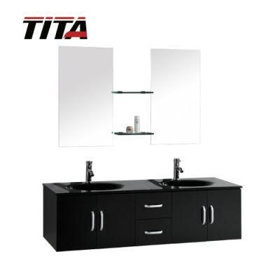 Tempered Glass Basin Bathroom Cabinet for Two Persons T9001