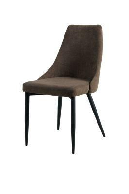 Wholesale Home Furniture Upholstered Colored Velvet Dining Chair with Metal Legs