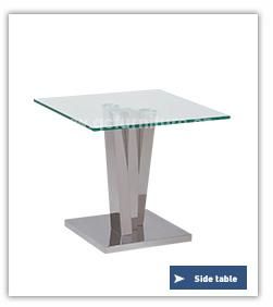 Tempered Glass Console Table with Stainless Steel Base