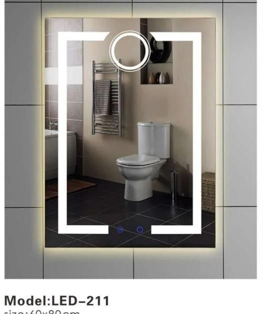 Simple Frameless Crystal LED Smart Bathroom Furniture Wall Mirror