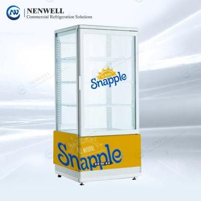 See-Through Refrigerated Beverage Display Cabinet with 4 Side Glass (NW-RT78L-3)