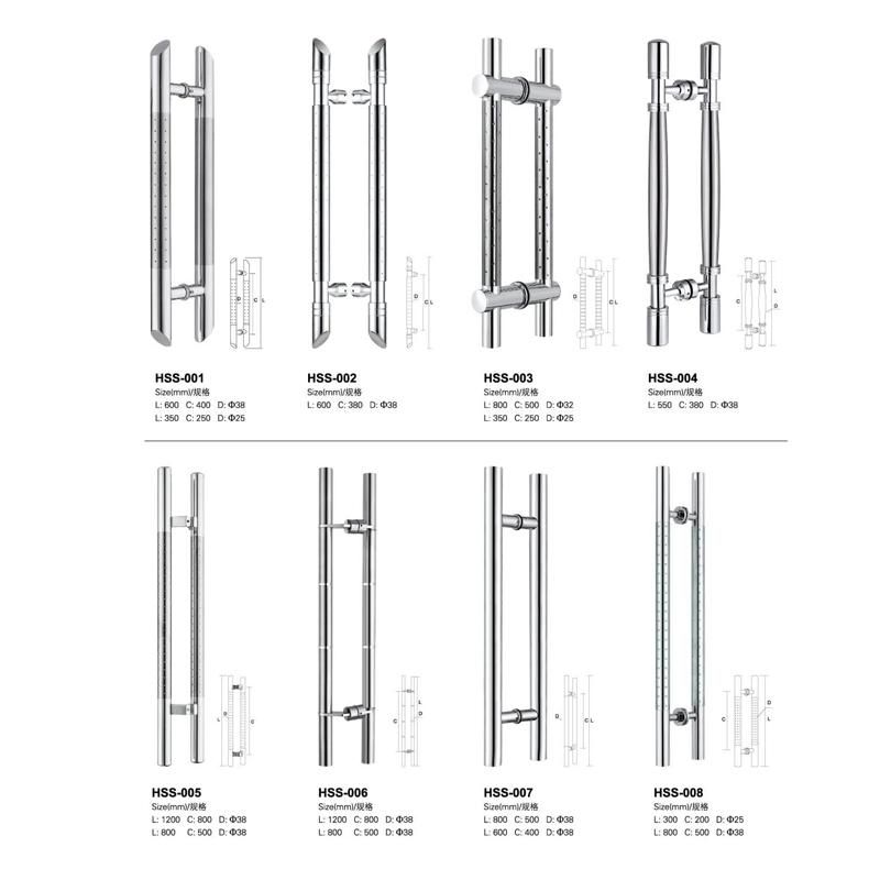 Hot Selling Stainless Steel 304 Office Glass Sliding Door Handles