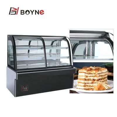 Commercial Bakery Shop Three Layer Curve Type Cake Refrigeration Showcase