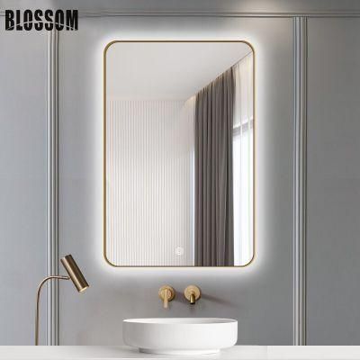 Hotel Project Bathroom Square Decorative Wall Glass Backlit Illuminated LED Mirror