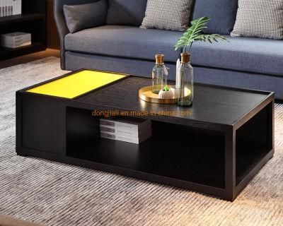 Hot Selling Modern Minimalist Luxury Coffee Table with Metal Frame