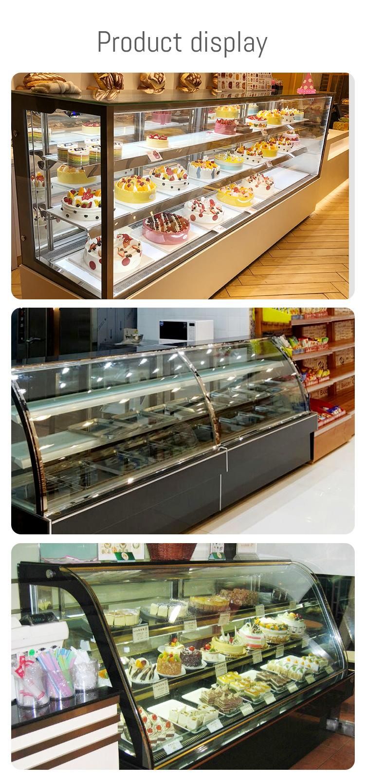 Arc Curved Glass Cooler Type Cake Refrigerated Cabinet