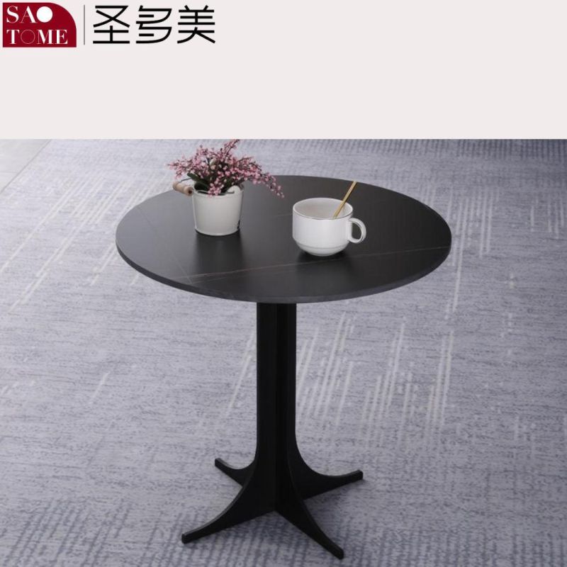 Modern Living Room Furniture Iron Cone Tube Slate/Marble Countertop Coffee Table