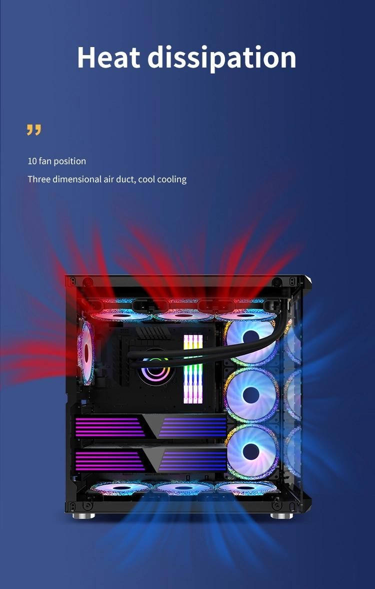 Factory Price Newest Tempered Glass PC Tower Cabinet CPU Micro ATX RGB Gaming Computer Case with CE RoHS Certificate