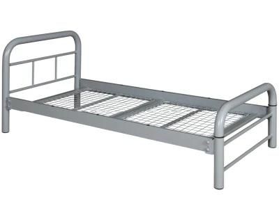 China Wholesale Modern Style Simple Portable Metal Hotel Frame Single Metal Furniture Steel Bed
