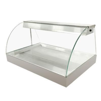 Cheap Price Kitchen Equipment Commercial Electric Curved Glass Food Pie Warmer Merchandiser Display Showcase