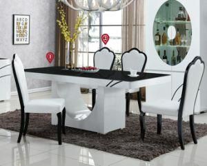 MDF Dining Room Glass Dining Table Set and Chair Tempered Glass Desk Modern Home Furniture