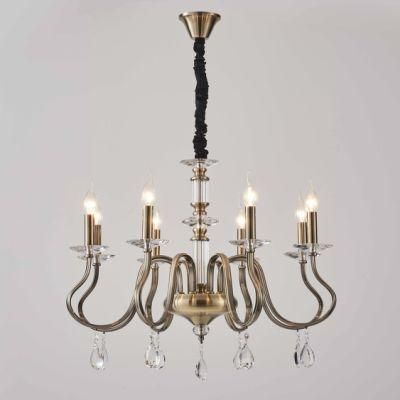 Traditioanl Large Luxury Home Lighting Furniture Decorate Indoor Living Room Custom Colour Crystal Bronze Candle Chandelier Factory Supply