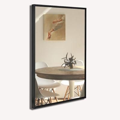 Hotel Bathroom Wall Decor Rectangle Mirror with Black Steel Frame