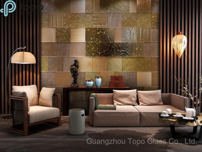 Hot Melt Patterned Glass for Sofa Background Wall (HM-TP006)