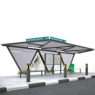 High Quality Advertising Display Stainless Steel Bus Shelter