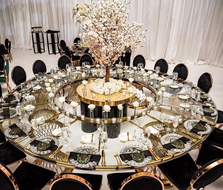Royal Event Dining Room Furniture White MDF Wood Wedding Table