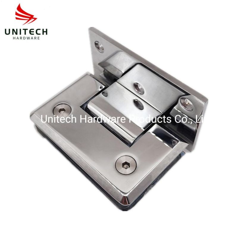 Zinc Alloy 90 Degree Wall to Glass Door Fitting Cabinet Door Hinge Clamp