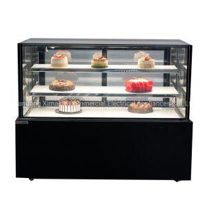 Glass Front Open Cake Display Fridge Refridgeration Curve Glass Bakery Display Cooler/Cake Showcase