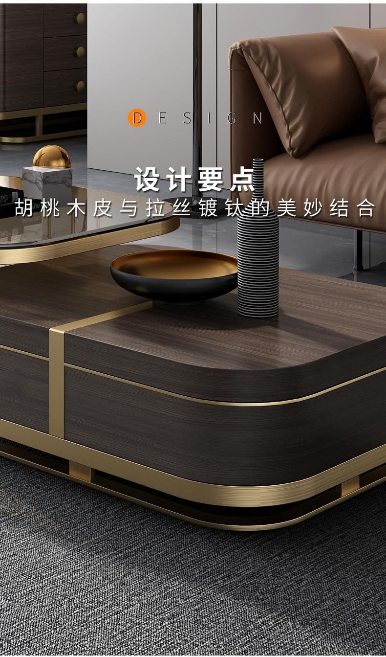 Good Quality Golden Frame Coffee Table Countertop Furniture Table