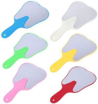 Dental Handle Mirror Hand Held Makeup Tooth Shaped Mirror for Clinic