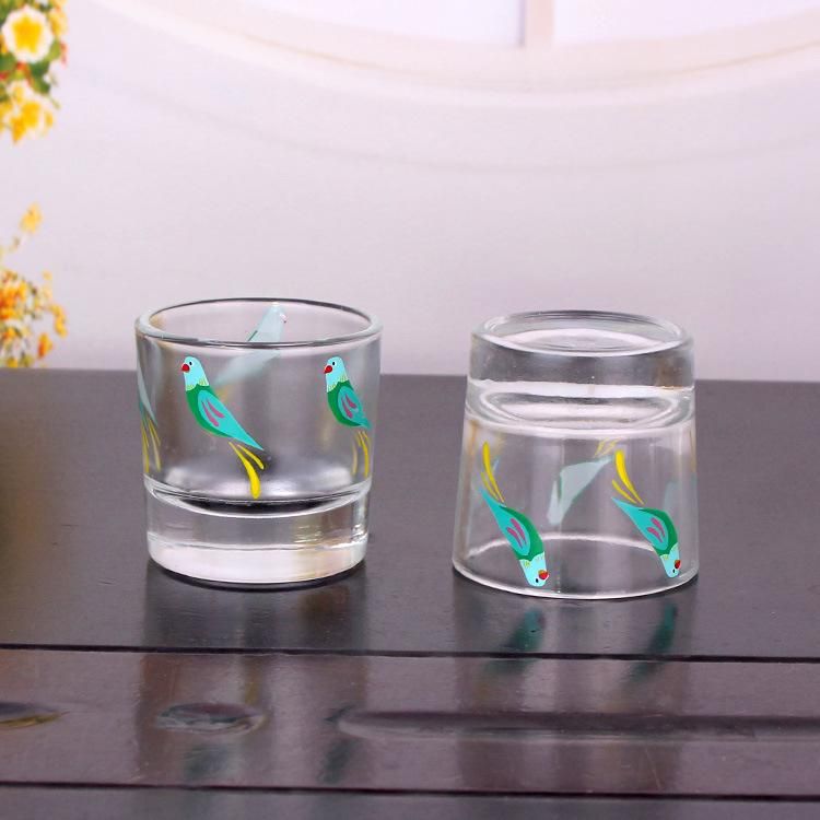 40ml Clear and Printed Glass Candle Holder