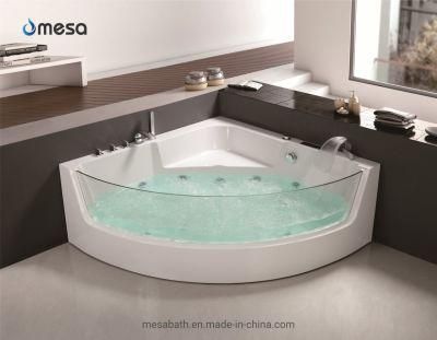 New Design Hot Sale Luxury Black Glass Big Massage Acrylic Whirlpool Bath Tubs Bathtubs for Adult