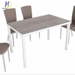 Dt-982 Wooden Color Glass Dining Table