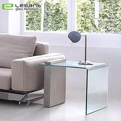 Modern Glossy Glass Shelf MDF Coffee Table for Sale